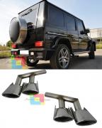 MERCEDES G W463 1998+ DOPPI TERMINALI DI SCARICO SPORTIVI ACCIAIO INOX LOOK AMG