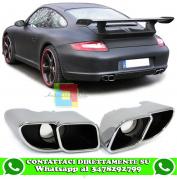 PORSCHE CARRERA 911 997 2004-2012 TERMINALI DI SCARICO SPORTIVI ACCIAIO INOX LOOK TURBO