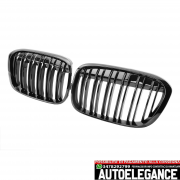KÜHLERGRILL DOPPELSTEG NIEREN PASSEND FÜR BMW X1 F48 GLÄZEND SCHWARZ SPORTGRILL