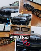 GRIGLIA ADATTA PER BMW SERIE 5 G30 G31 2017-2020 DOPPIA FASCIA LOOK NERO LUCIDO