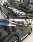 HYUNDAI SANTA FE 2013-2018 COPPIA PEDANE LATERALI ACCIAIO INOX SOTTO PORTA .-1
