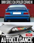 SPOILER M3 GTR POSTERIORE COFANO BMW SERIE 3 E36 BERLINA COUPE MERO LUCIDO