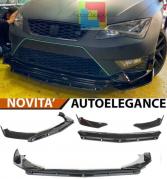 SEAT LEON 5F à partir de 2012+ SPLITTER DE PARE-CHOCS AVANT LOOK NOIR BRILLANT R