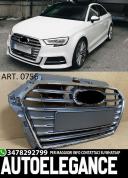Gitter Vorne Audi S3 8V 2016 + Facelift Kühlergrill S3 Latte Verchromt