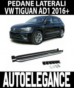 PEDANE LATERALI PER VW TIGUAN AD1 DAL 2016 IN POI SOTTOPORTA ANTISCIVOLO .-