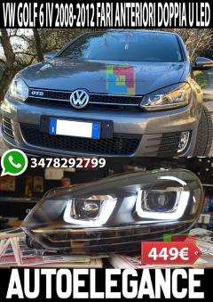 VW GOLF 6 2008-2012 FARI ANTERIORI ANGEL EYES E FRECCE A LED RLINE LOOK