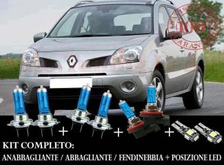 RENAULT KOLEOS 2008+ SET COMPLETO LAMPADE BLU XENON + LAMPADINE POSIZIONE A LED