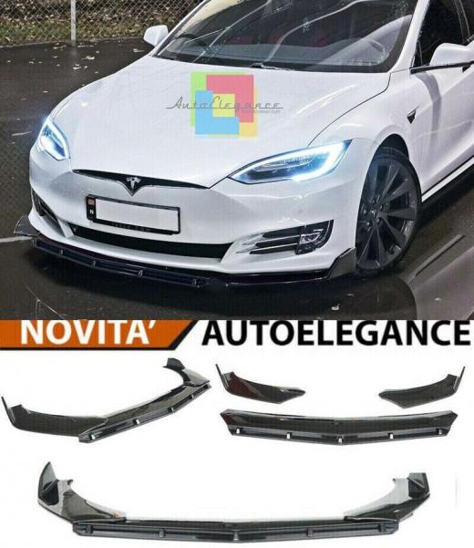 TESLA MODEL S PARACHOQUES DELANTERO SPLITTER LOOK NEGRO BRILLANTE RS - 3P - 0037