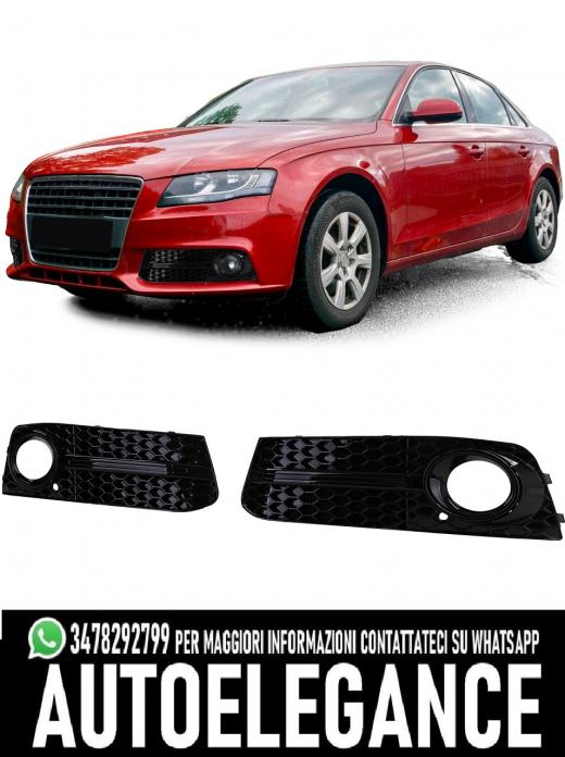 GRIGLIE FENDINEBBIA A NIDO D'APE NERO LUCIDE ADATTE PER AUDI A4 B8 2007-2011