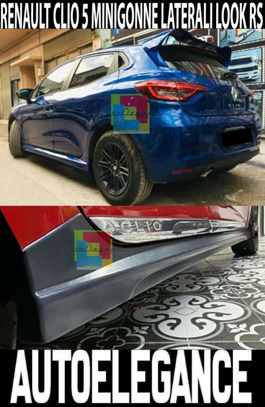 RENAULT CLIO 5 V 2019+ SPOILER JUPES LAT&Eacute;RALES LOOK SPORTIF RS