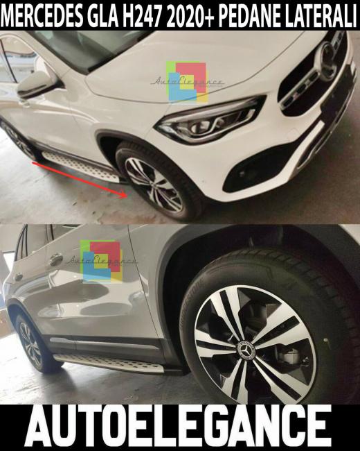 PEDANE LATERALI MERCEDES GLA H247 2020+ SOTTO PORTA ANTISCIVOLO LOOK AMG
