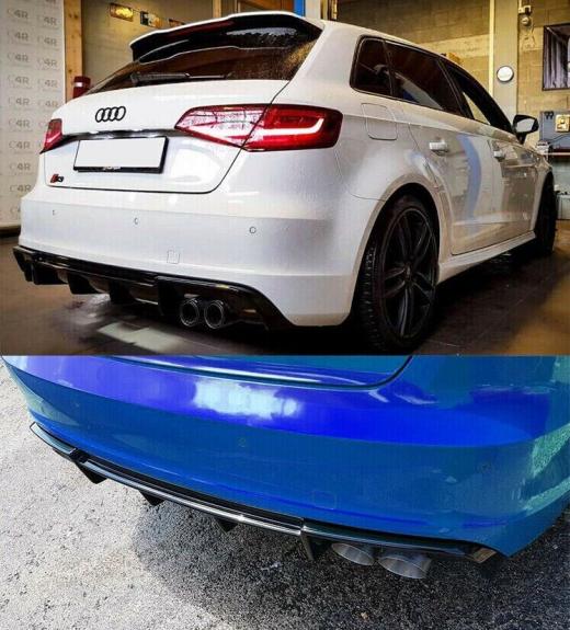 AUDI A3 8V SPORTBACK 2012-2015 DIFFUSEUR DE PARE-CHOCS ARRIERE SLINE DOUBLE RS3