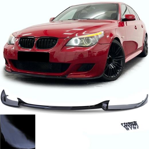 Spoiler anteriore labbro paraurti nero lucido adatto per BMW Serie 5 E60 E61 07-