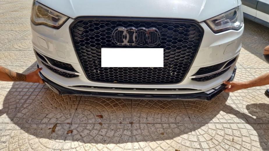 BAJO PARACHOQUES DELANTERO AUDI A3 8P 2008 A 2012 SPOILER ABS SPLITTER NEGRO - B