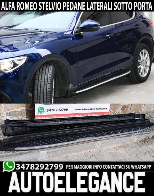 ALFA ROMEO STELVIO PEDANE LATERALI SOTTO PORTA ACCIAIO INOX PVC
