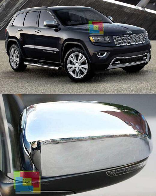 JEEP GRAN CHEROKEE 2014-2017 CALOTTE ADESIVE COPRI SPECCHI CROMATE LOOK SPORTIVO