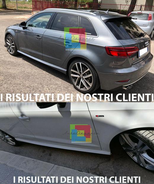 AUDI A3 8V SPORTBACK 2017+ FACELIFT MINIGONNE LATERALI SOTTO PORTA LOOK S-LINE S3
