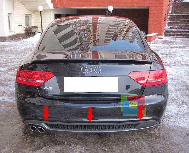 AUDI A5 SPORTBACK 2009-2011 DIFFUSORE POSTERIORE SOTTOPARAURTI LOOK SLINE GRIGIO PLATINO