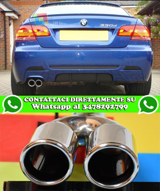 BMW SERIE 3 E92 E93 2006-2012 TERMINALI DI SCARICO DOPPIA USCITA ACCIAIO INOX