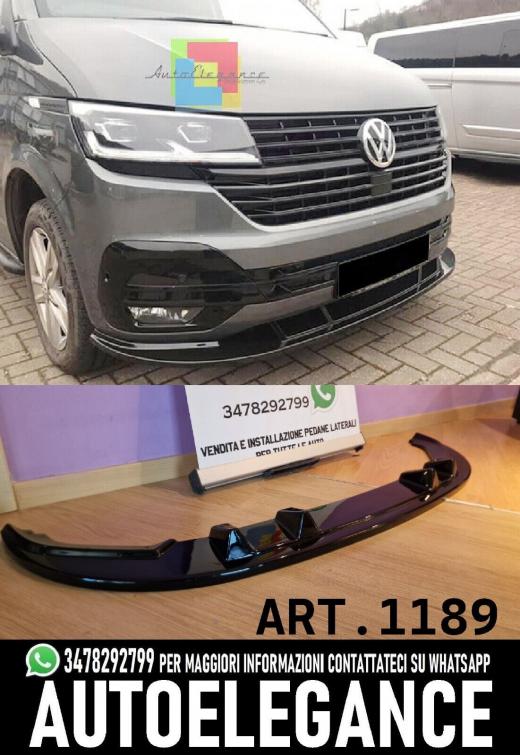 SPLITTER ADATTO PER VW TRANSPORTER T6.1 2019-2021 STANDARD NERO LUCIDO V2