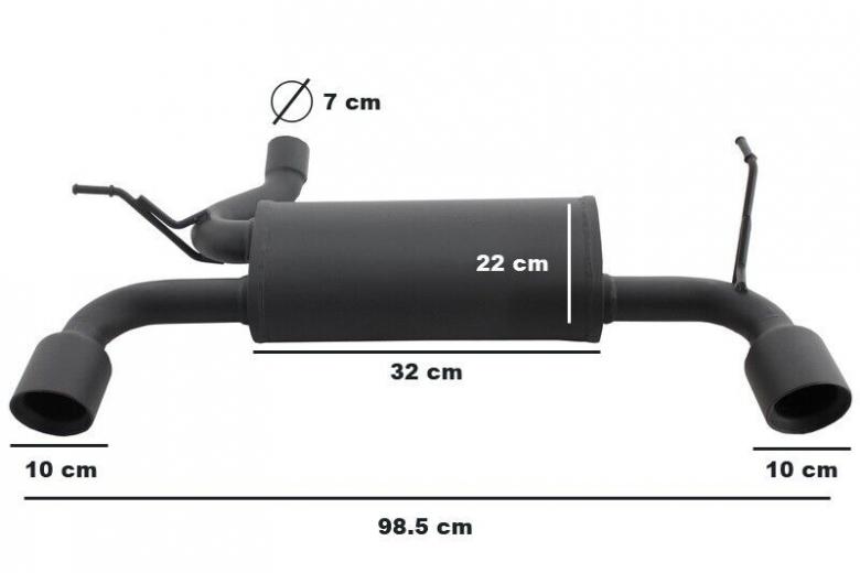 Scarico completo Axle-Back adatto per Jeep Wrangler Rubicon JK (2007-2017) Doppi