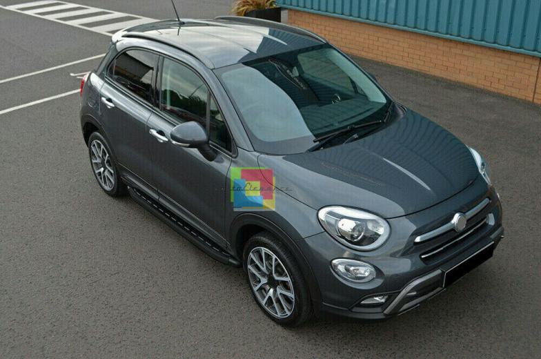FIAT 500X 2014+ PEDANE LATERALI TOP QUALITA' SOTTOPORTA NERO - NEW