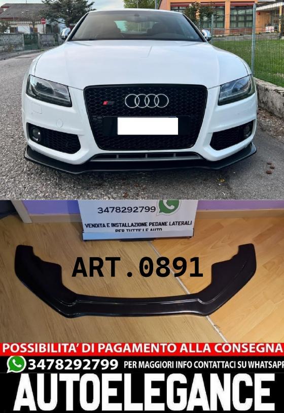 SPLITTER ADATTO PER AUDI A5 8T SLINE S5 2007-2011 NERO LUCIDO LOOK SPORTIVO