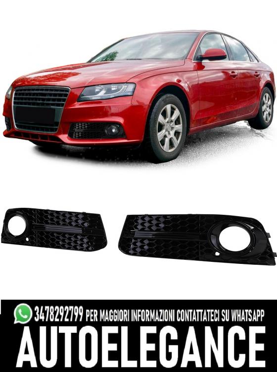 GRIGLIE FENDINEBBIA A NIDO D'APE NERO LUCIDE ADATTE PER AUDI A4 B8 2007-2011