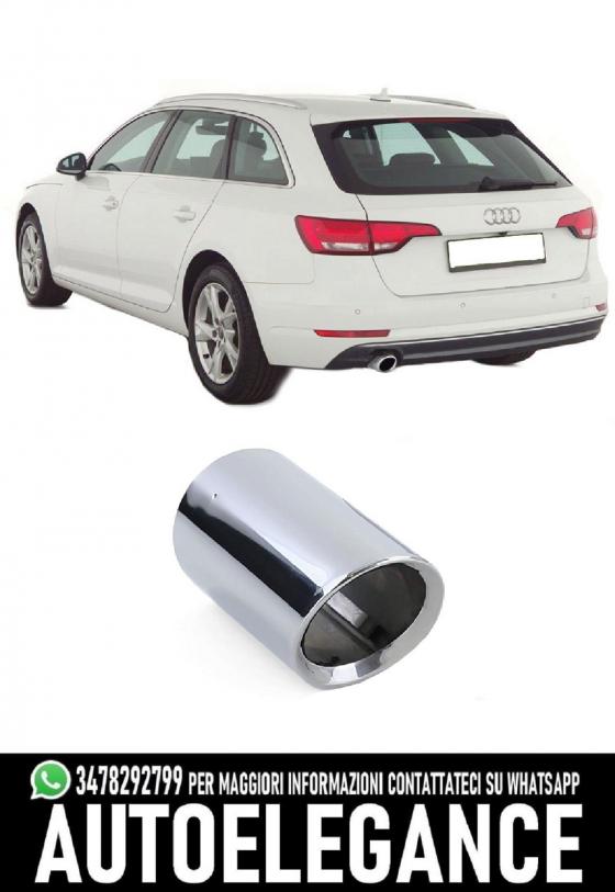 TERMINALE IN ACCIAIO INOX 80MM ROTONDO ADATTO PER A4 B9 2015-19 1,4 TFSI 2,0 TDI