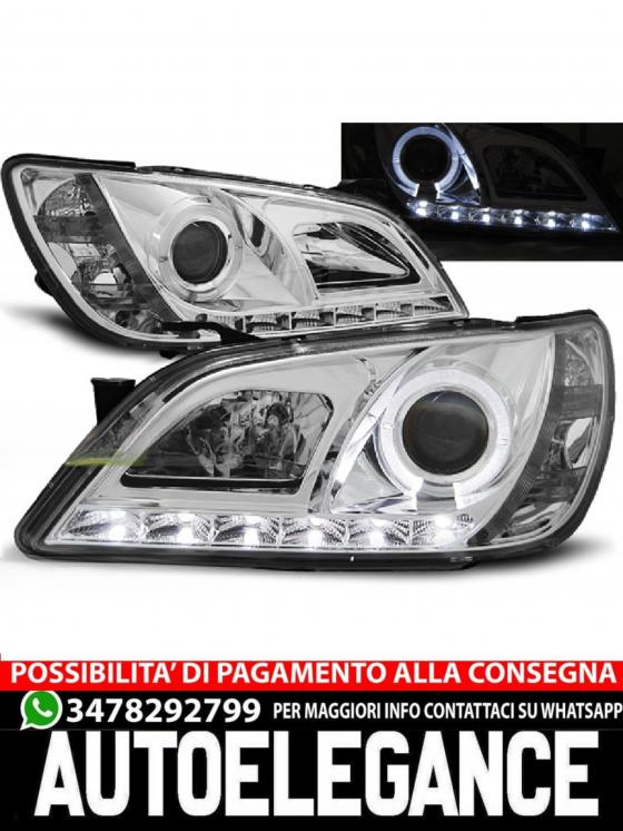 FARI ANTERIORI TRUE DRL NERO ADATTI COMPATIBILI PER AUDI A6 C6 04.04-08