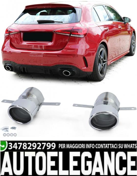 TERMINALI CROMATI LOOK SPORTIVO ADATTI PER MERCEDES CLASSE A W177