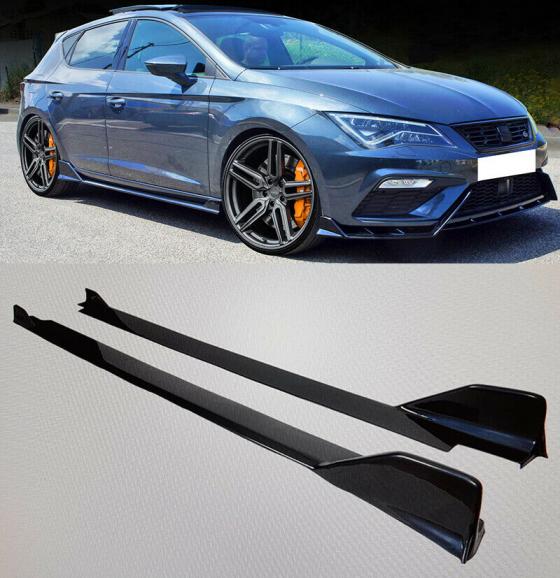 Seat Leon 5F Spoiler Fr Seitenlichter Unten Schweller ABS Schwarz Splitter