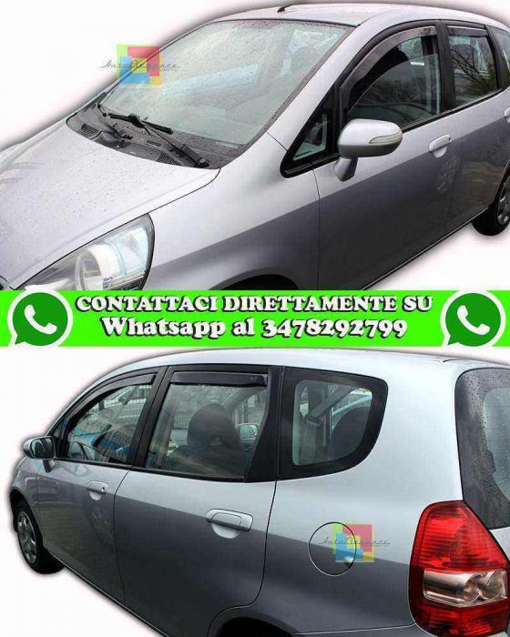 HONDA JAZZ 5 PORTE 2001-2008 KIT 4 DEFLETTORI ARIA FINESTRINI ANTITURBO IN ABS