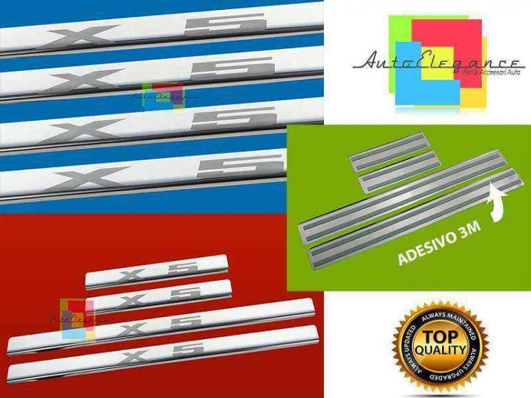 BMW X5 E53 2000-2007 PEDANE BATTITACCO LOOK ACCIAIO INOX FINITURA CROMATA