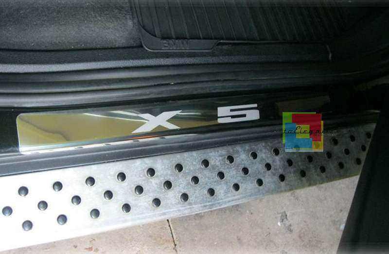 BMW X5 E53 2000-2007 PEDANE BATTITACCO LOOK ACCIAIO INOX FINITURA CROMATA