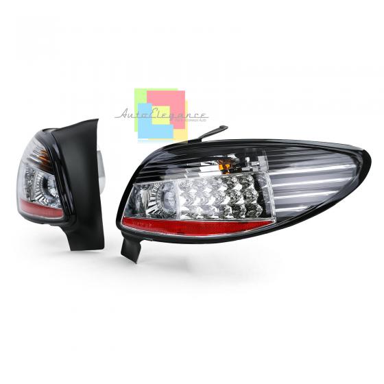 PEUGEOT 206 3 &amp; 5 PORTE FARI POSTERIORI LED NERI