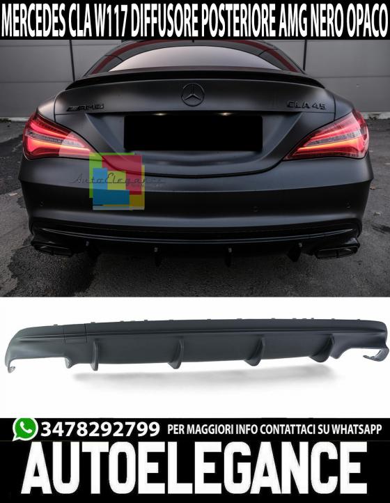 MERCEDES CLA W117 2013-2018 DIFFUSORE POSTERIORE SOTTO PARAURTI LOOK AMG NERO OPACO