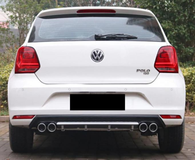 VW POLO 6R 6C 2009-2017 DIFFUSORE POSTERIORE DOPPIO SCARICO LOOK SPORTIVO IN ABS