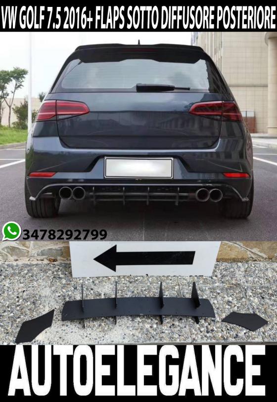VW GOLF 7.5 VII 2017-2020 FLAPS DIFFUSORE POSTERIORE SOTTO PARAURTI 