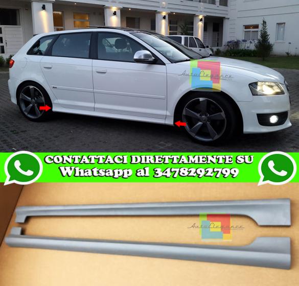 AUDI A3 8P SPORTBACK 2005-2012 MINIGONNE LATERALI SOTTO PORTA LOOK S-LINE S3 RS3
