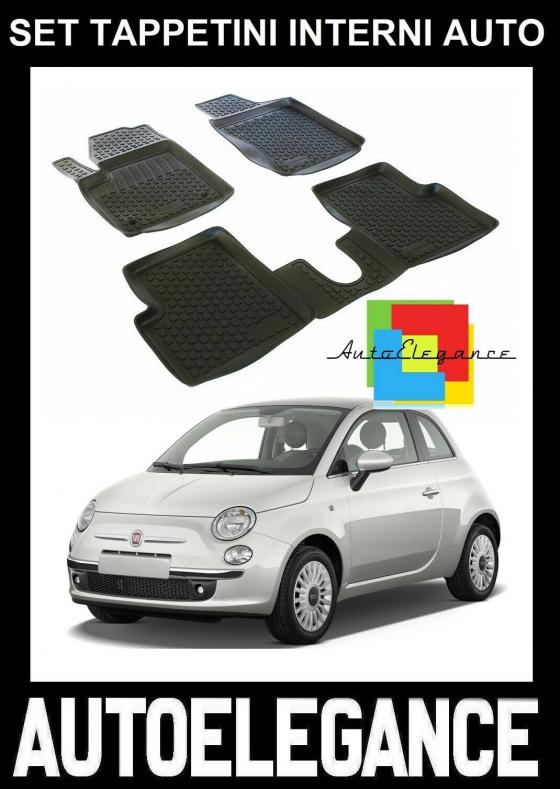 FIAT 500 2007+ SET TAPPETINI IN GOMMA DI ALTA QUALITA  SPECIFICO