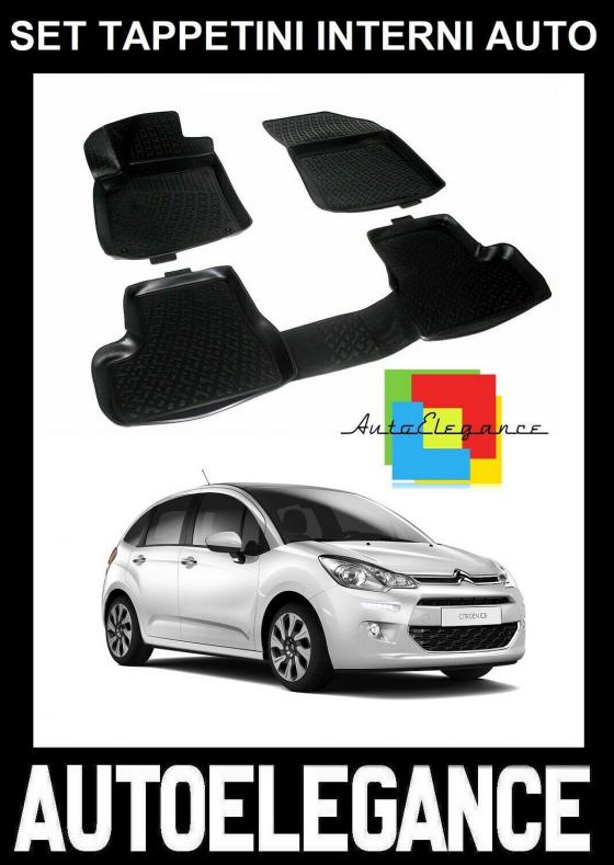 CITROEN C3 II 2009-2013 SET TAPPETINI IN GOMMA DI ALTA QUALITA  SPECIFICO