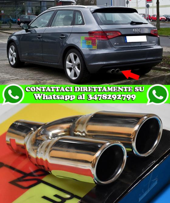 AUDI A3 8V 2012+ TERMINALI DI SCARICO DOPPIA USCITA ACCIAIO INOX
